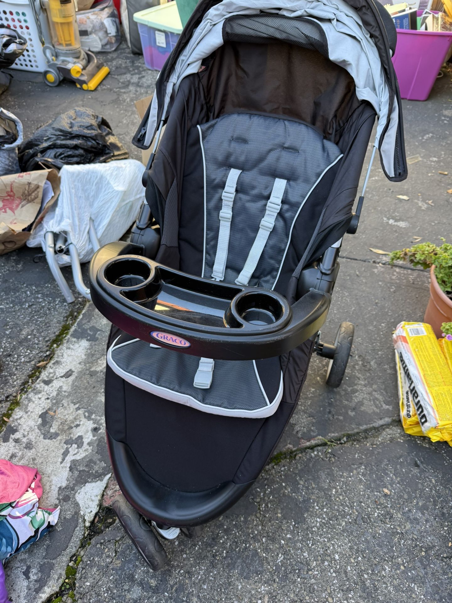 Stroller, Pack N Play and Mattress , Large Pack N Play