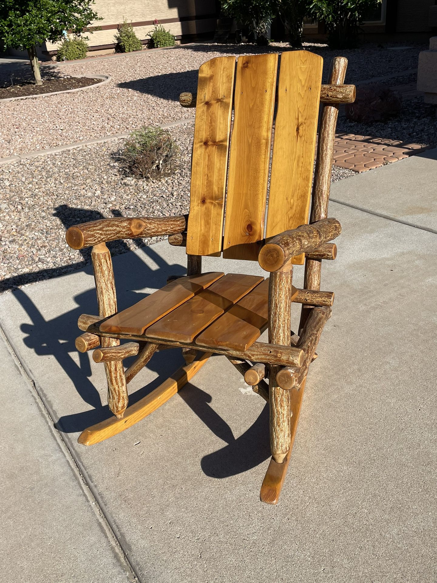Rustic Wood Rocking Chair