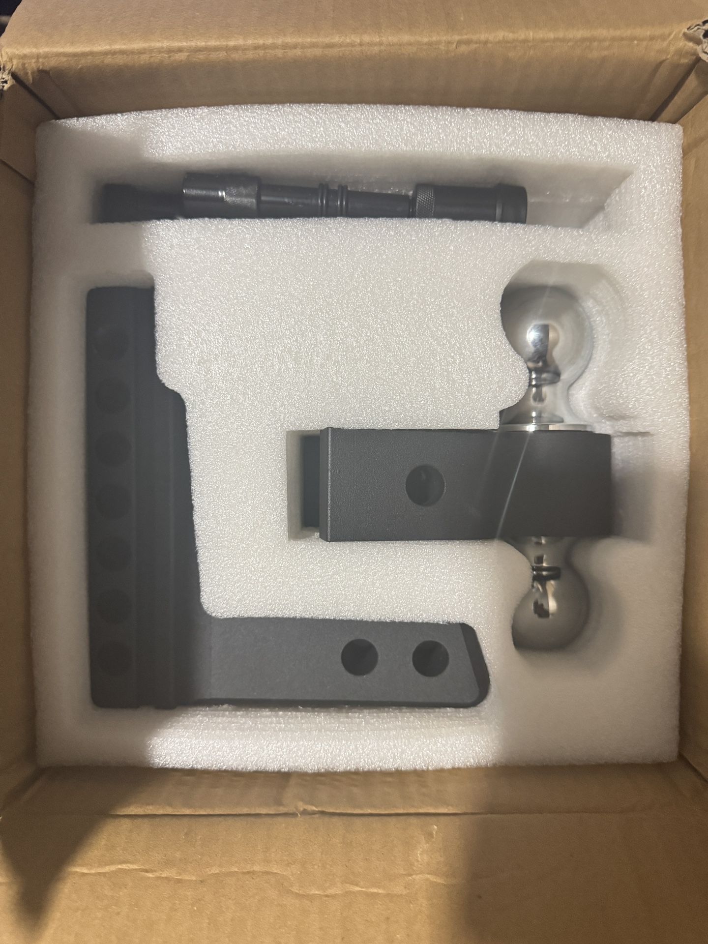 Adjustable Trailer Hitch Mount with 2" and 2-5/16" Ball, Fit 2" Receivers, 6" Drop/Rise, 12000LBS Aluminum Heavy Duty Trailer Hitch for Trucks with 4 
