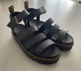 Dr. Martens Black Platform Strap Sandals