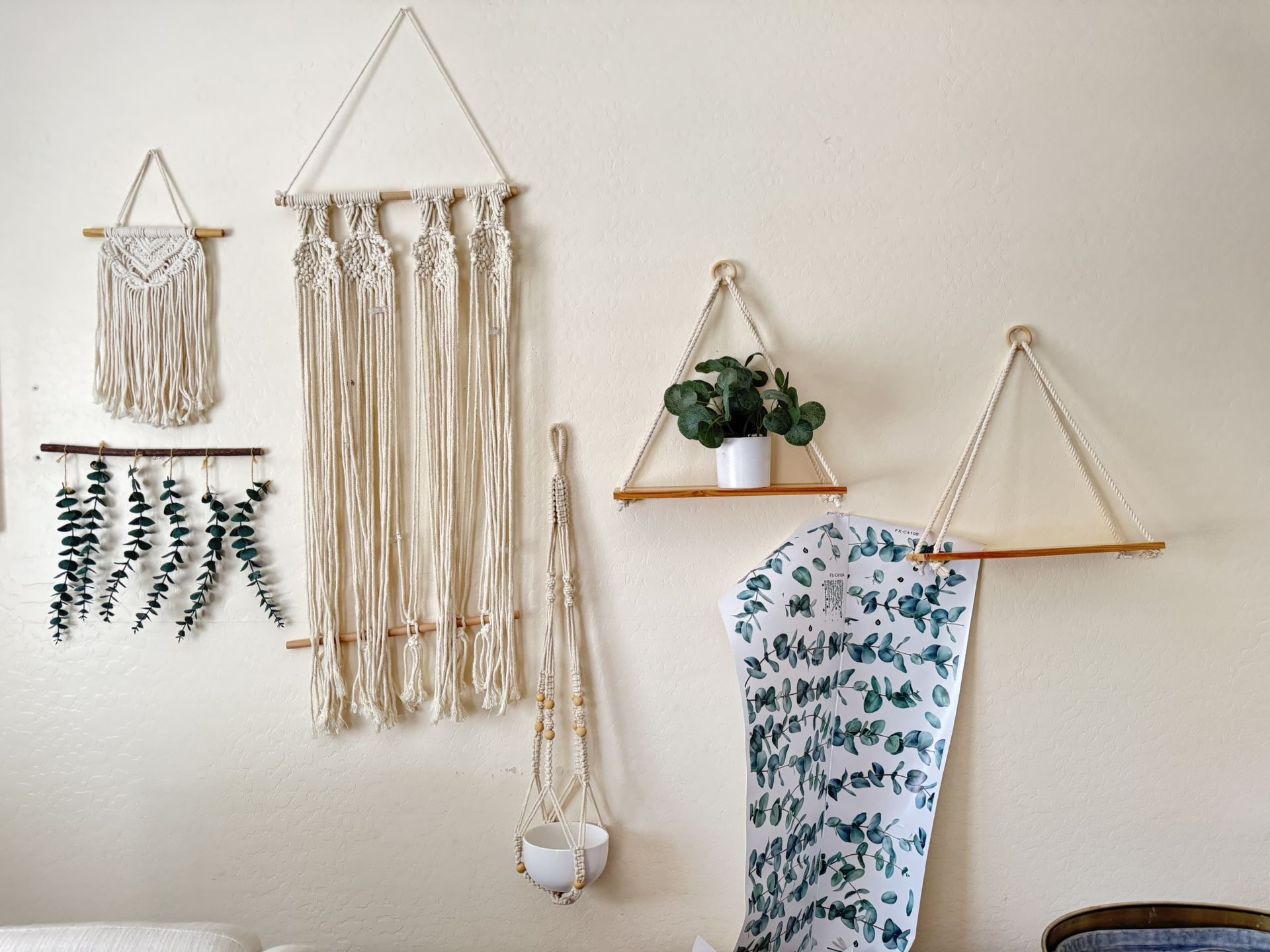 Boho eucalyptus wall decor bundle