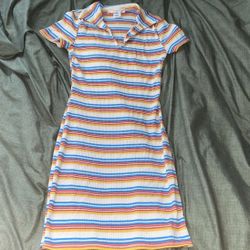 Multicolored Collared Dress 