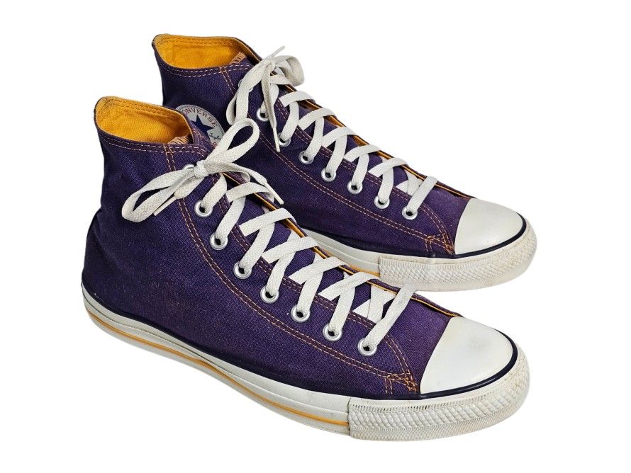 Converse Chuck Taylor All Star Hi Top Purple & Yellow Canvas Shoes Basketball Sneakers Men's 10.5 / Women's 12.5
L A Lakers