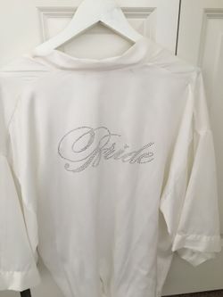 Bride white satin rope and a Wedding dress hanger