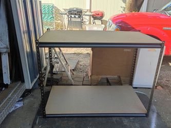 HEAVY DUTY SHELF FOR GARAGE (3' T)(4' W)(2' D). READ DESCRIPTION