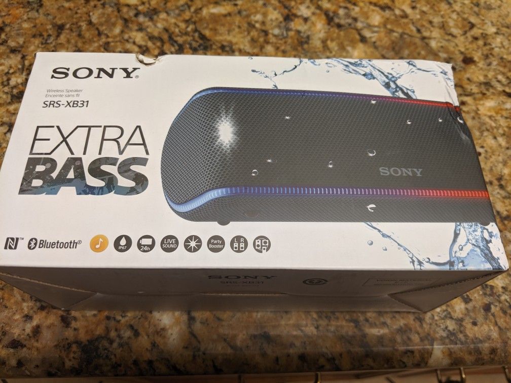 New in Box Sony SRS XB31 Bluetooth Portable Speaker