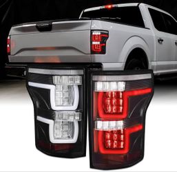 2015-2020 Ford F150 LED Tail Lights Rear Brake Lamp Assembly Black Lens taillights