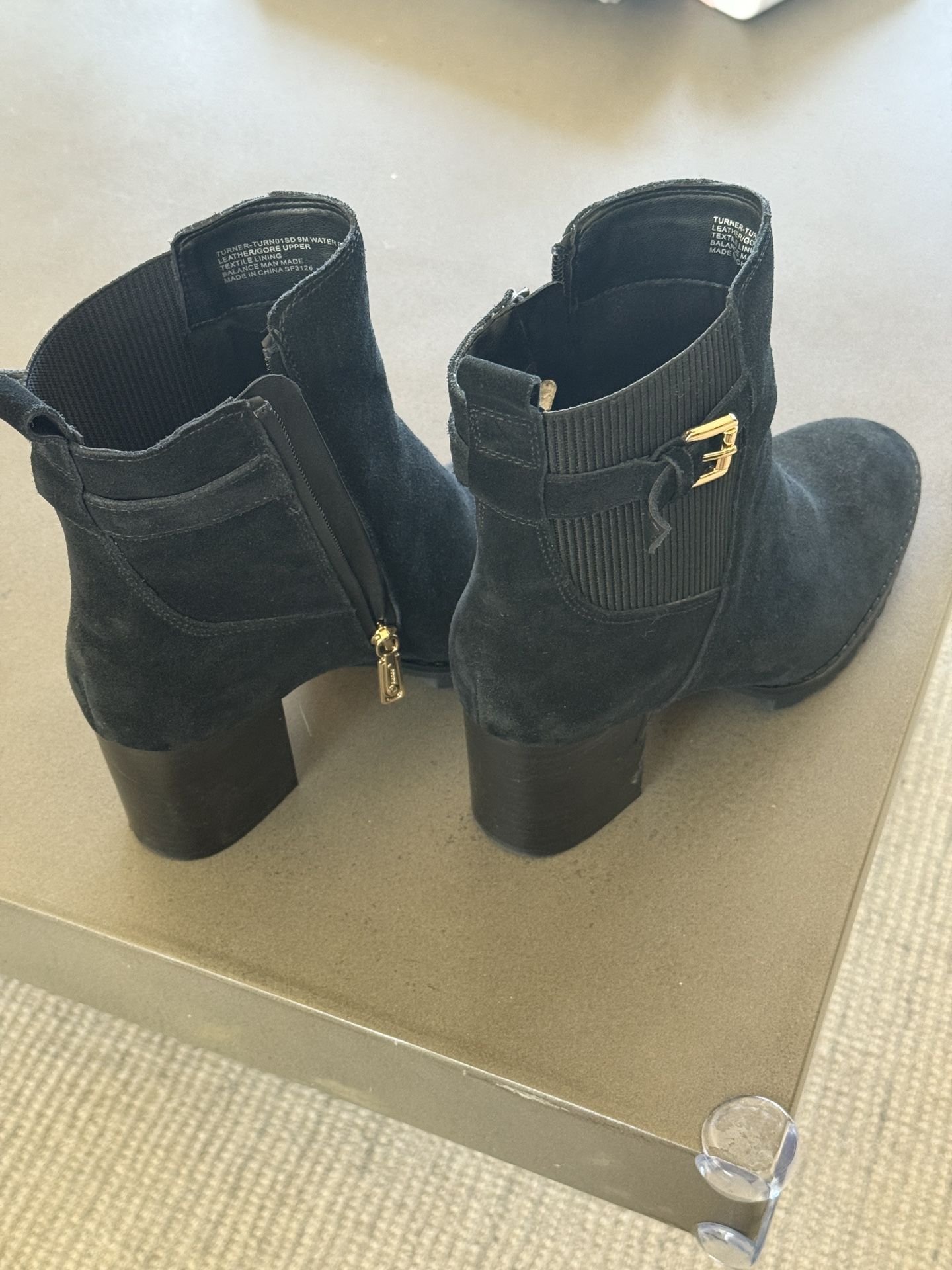 New Black Suede Heeled Boots – Size 9M – Never Worn!