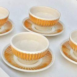 McM signed PAUL MC COBB mccobb Cup Of Soup Bowl Set Of 4 JACKON CHINA restaurant ware