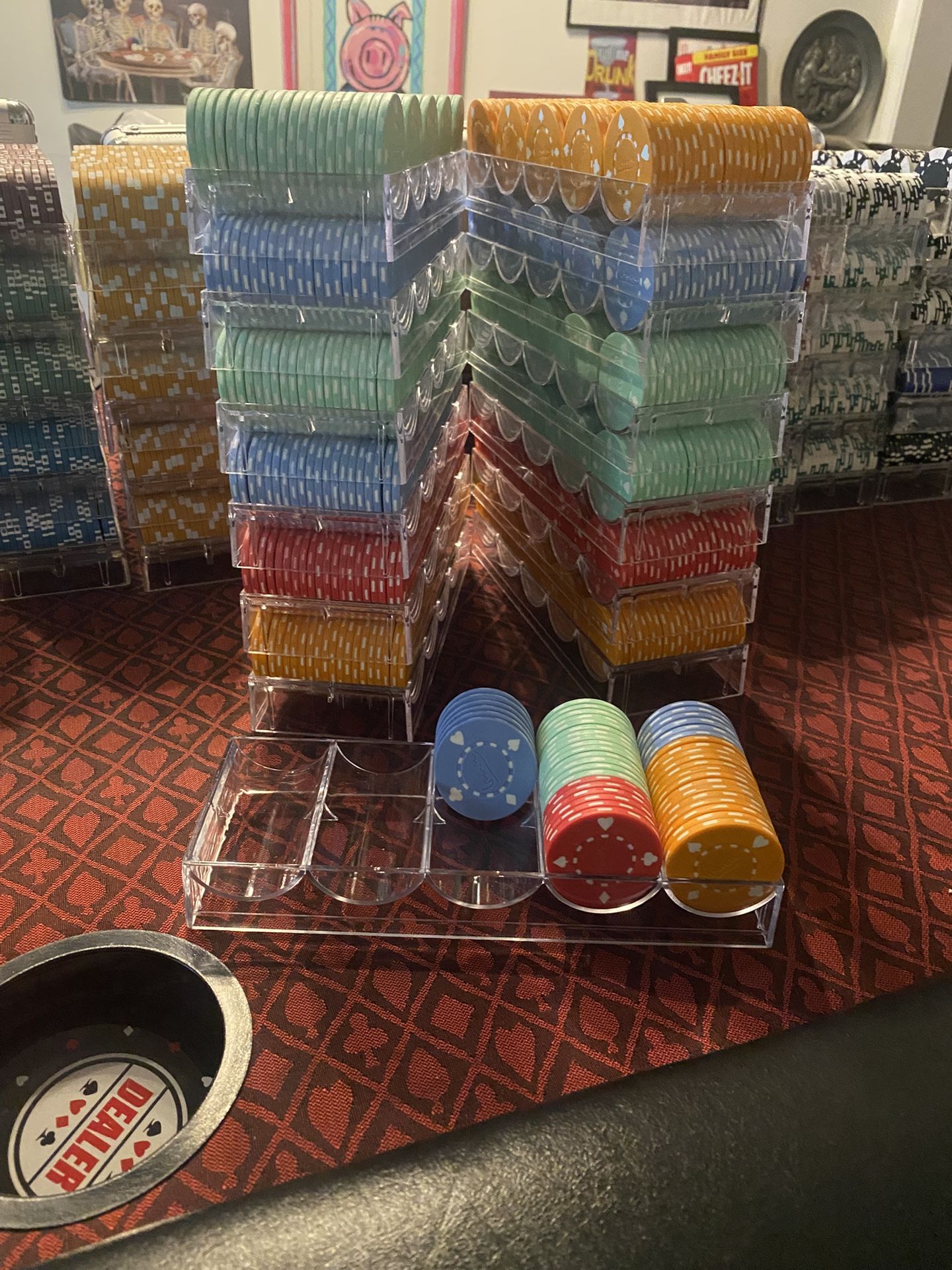 1046 Poker Chips In Like New Condition. $80 Cash Only. No Shipping Or Delivery