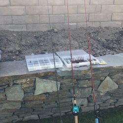 THREE Casting Fishing Rods & Reels (Ambassadeur,Daiwa ,Shakespeare) with Two boxes of Lures,Worms.