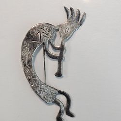 Vintage Kokopelli Sterling Silver Pin