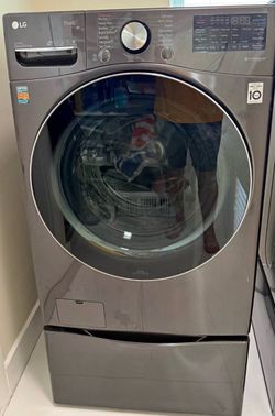 LG Washer Front Load Smart Like New ThinQ Pedestal