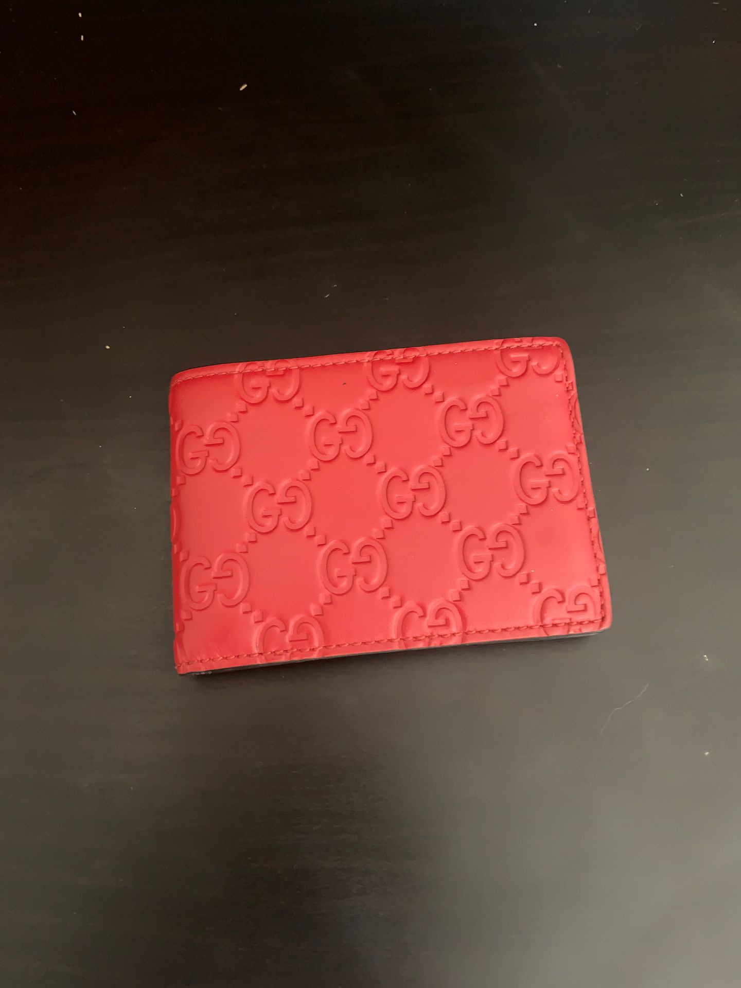 Authentic Red Leather Gucci Wallet