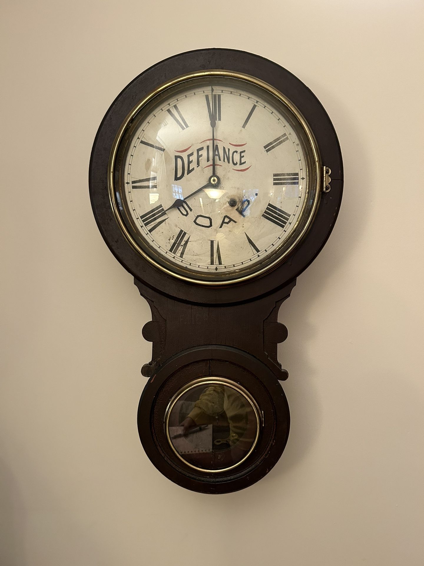 Antique Defiance Soap Wall Clock