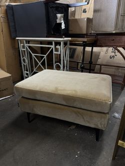 mid-century modern velvet rectangular cocktail ottoman