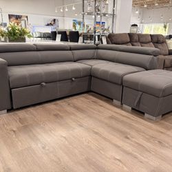 Sleeper Sofa Pullout Ottoman Gray