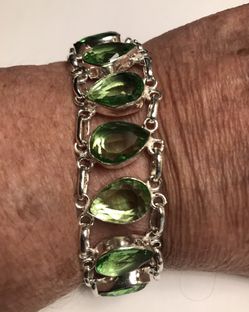 Free Shipping.  Peridot 925 Sterling Silver Bracelet 