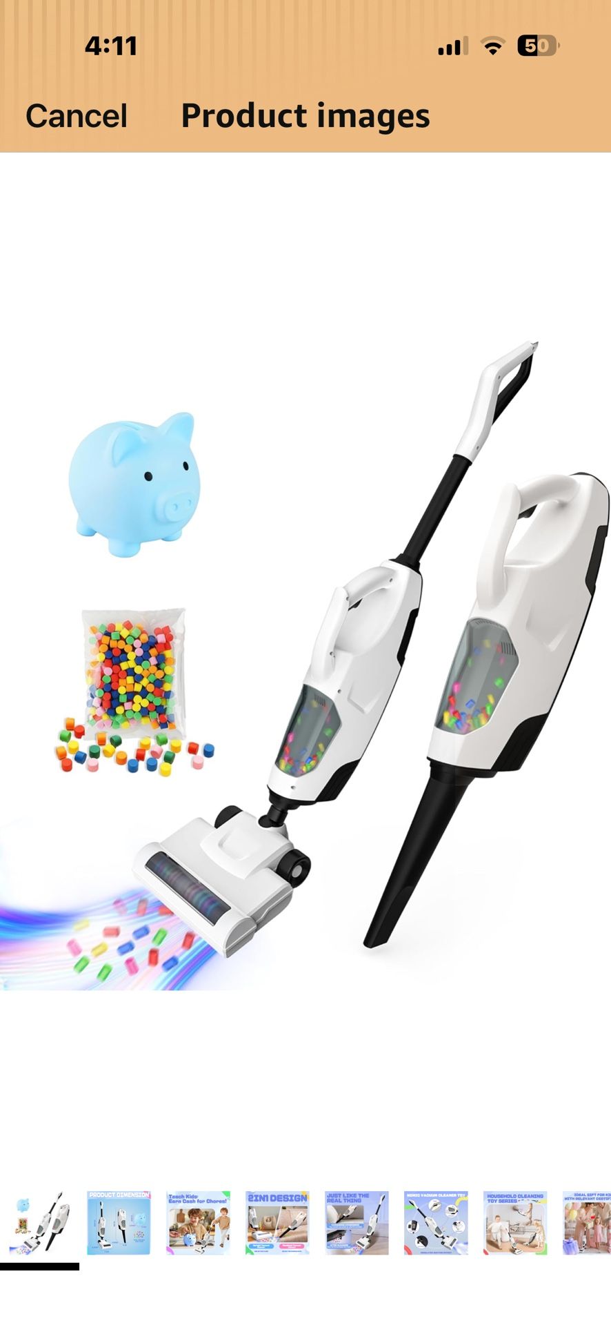 Kids Toy Vacuum & Piggy Bank Set - Real Working Vacuum for Chores, Earn Commission to Save, Teaches Money Skills & Responsibility, Educational Cleanin