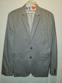 Express Innovator Fitted Suit Light Grey