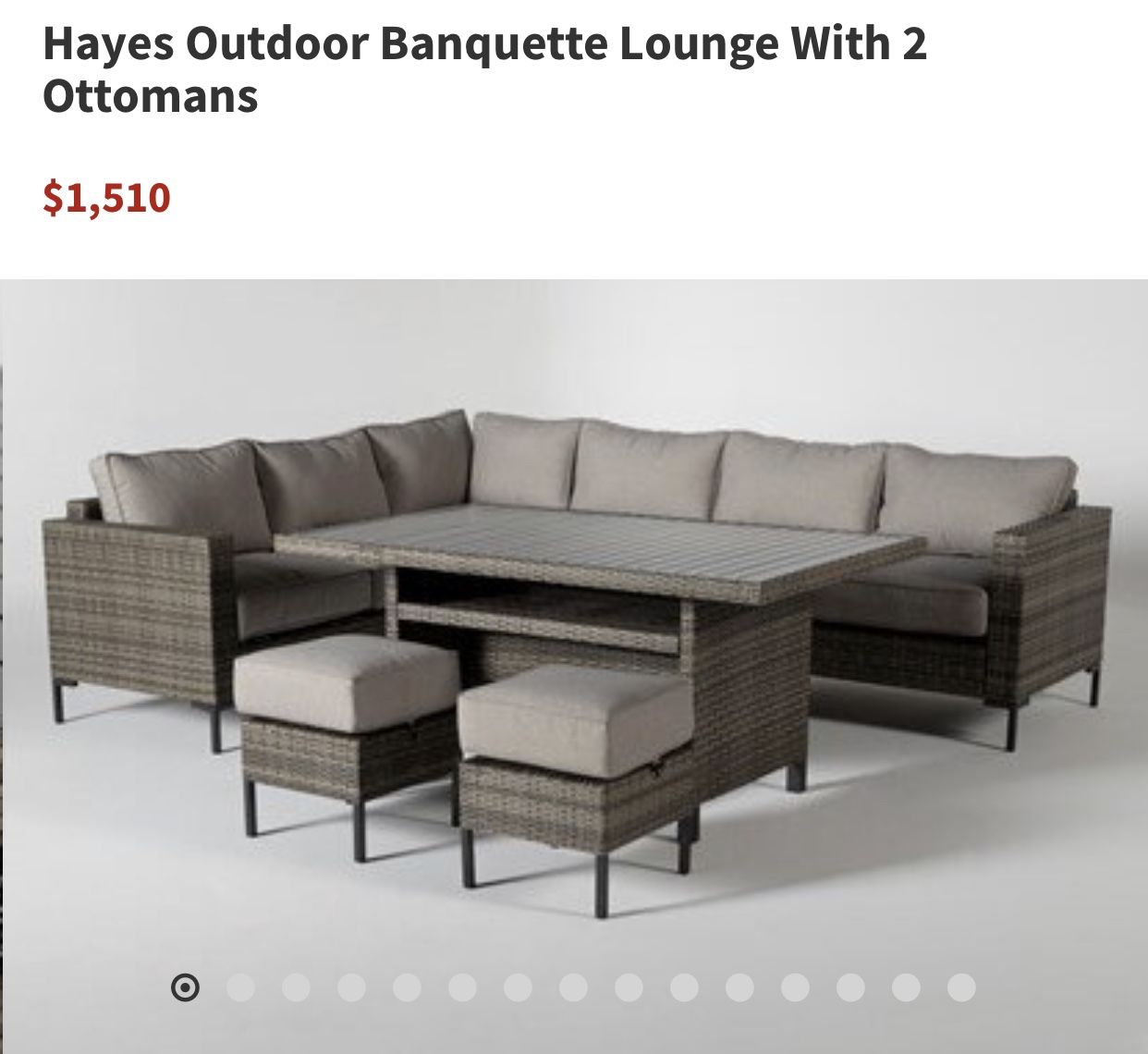 Hayes Outdoor Banquette Lounge Set