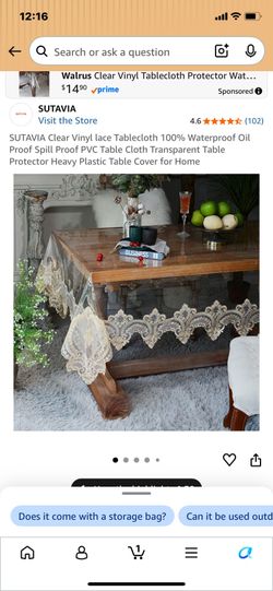New in box 52x72 clear vinyl lace table cloth 100 percent waterproof