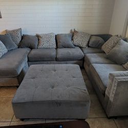 Juliana 3-Piece Sectional with LAF Chaise and Matching Ottoman