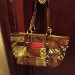 COACH. Vintage/Rare Patchwork Holiday Handbag 