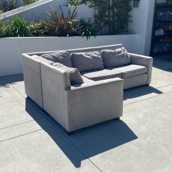 West Elm L-Shaped Couch - Grey