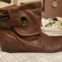 short brown leather boots