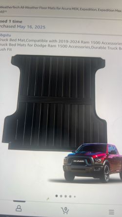 TRUCK BED MAT, COMPATIBLE WITH 2019–2024 RAM 1505.7 FOOT BED, NONSLIP TPE TRUCK BED MAT FOR DODGE RAM DURABLE TRUCK BEDLINER FOR PICK UP TRUCK FLUSH F
