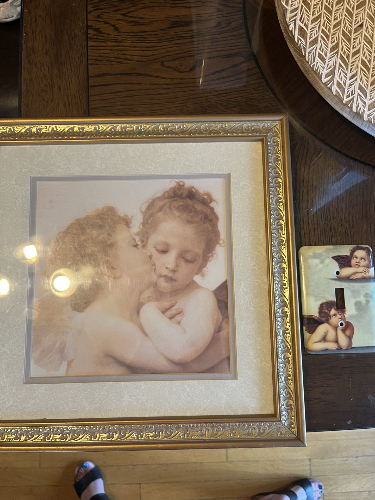 William Bougereau First Kiss Framed Painting And Light Switch Cover