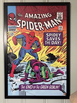 Vintage Amazing Spider-ManMarvel Conics wood Framed Comic Book Wall Picture