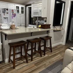  24” Bar Stools (set of 3) dark wood