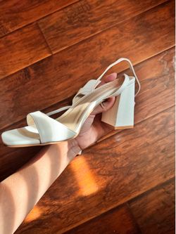 Women’s White block heels - used