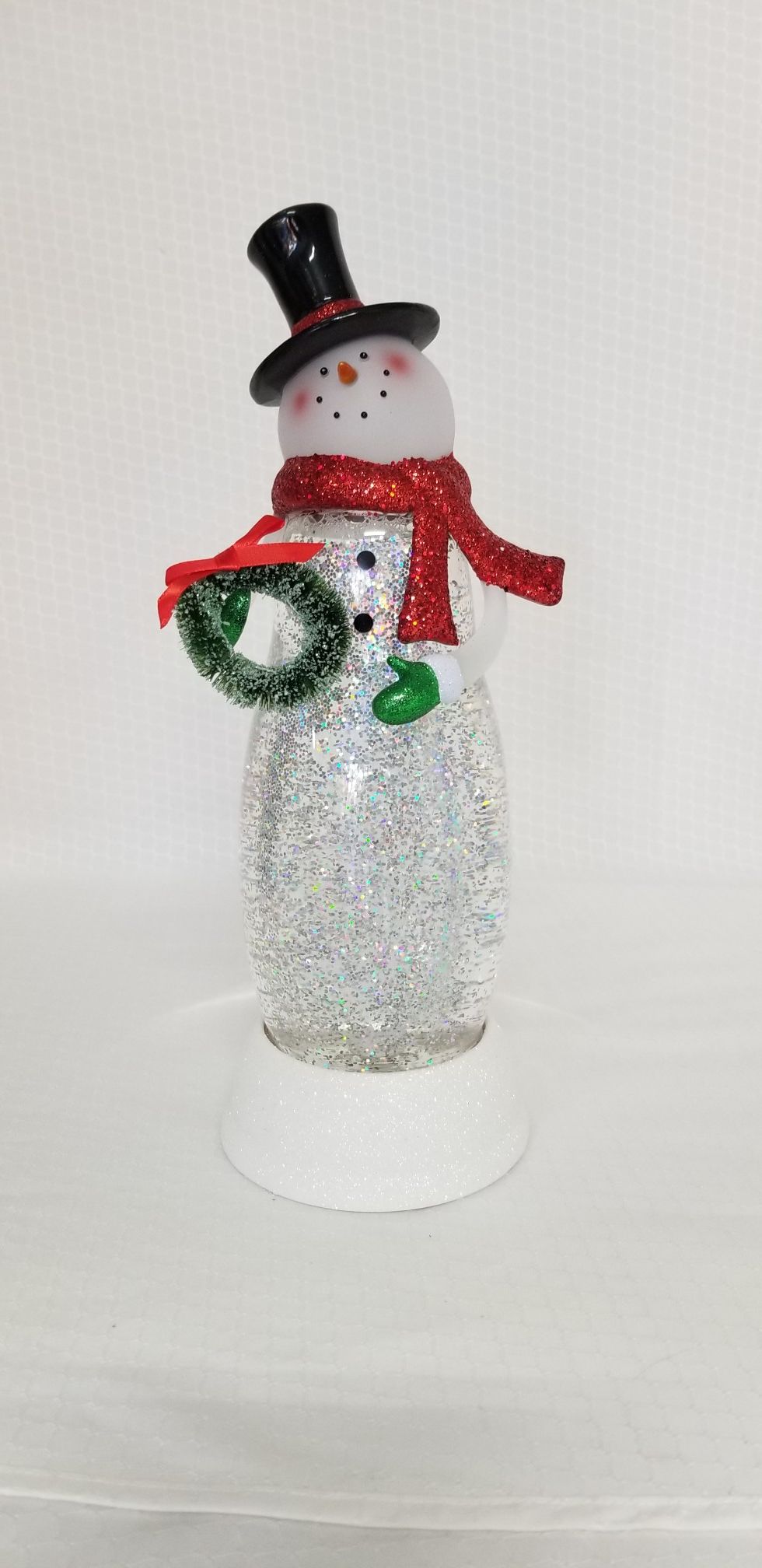 NEW - 12" Snowman LED Multicolored Light Up Tabletop Glitter-dome