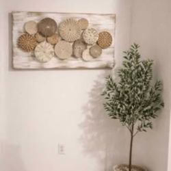 Decorative Wall Art (White & Brown) – 40” x 20”
