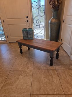 Rustic Farmhouse Blue/gray Bench/low Table