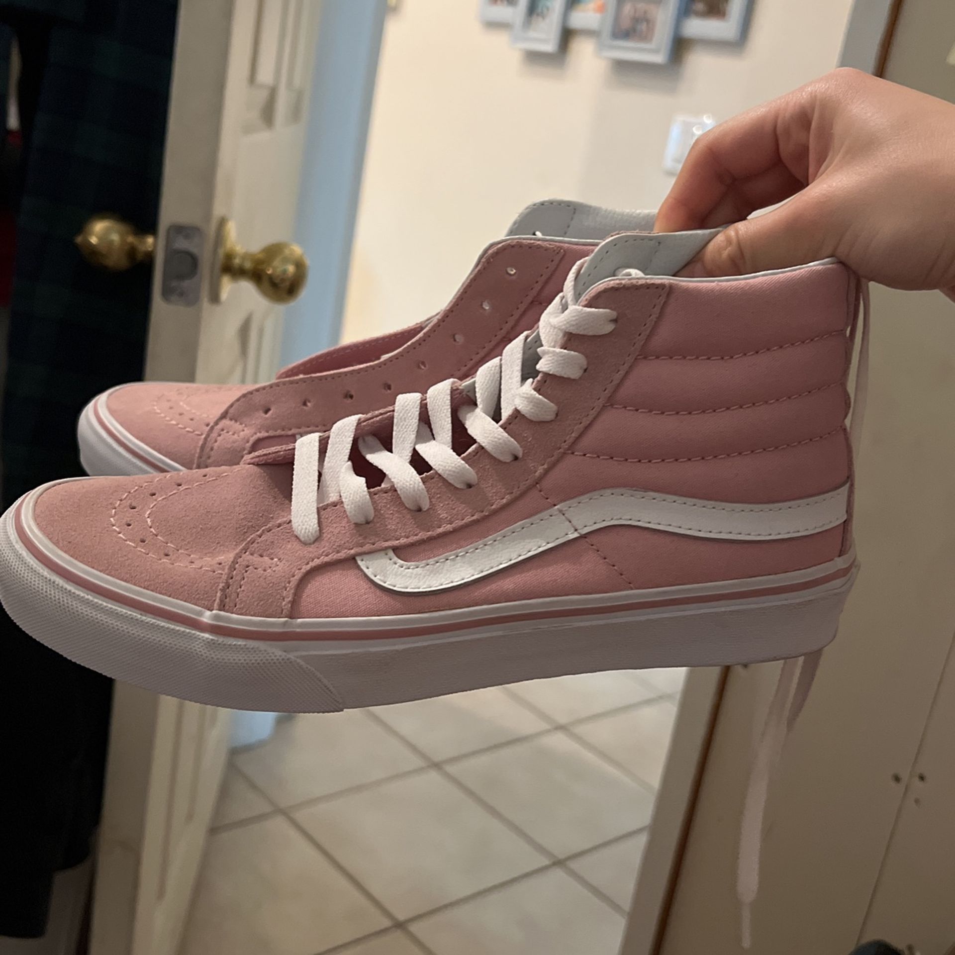 High top Old Skool Vans (Pink) NEVER WORN