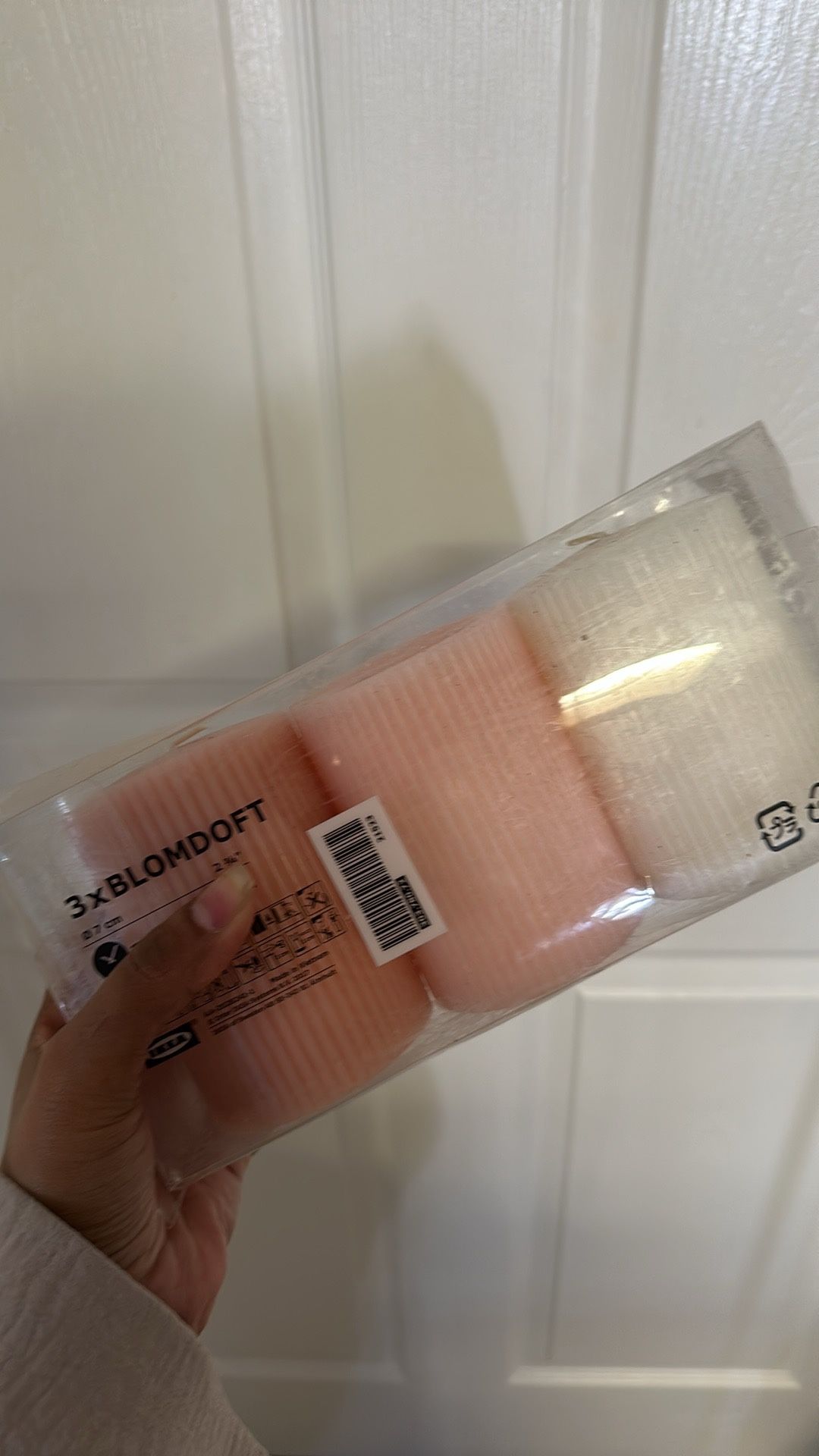 Set Of 3 Light Pink Pillar Candles 