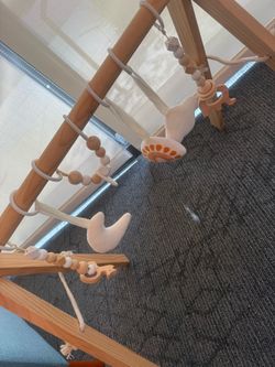 Baby play gym natural wood