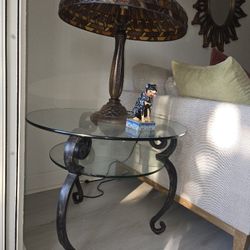 metal and glass side tables
