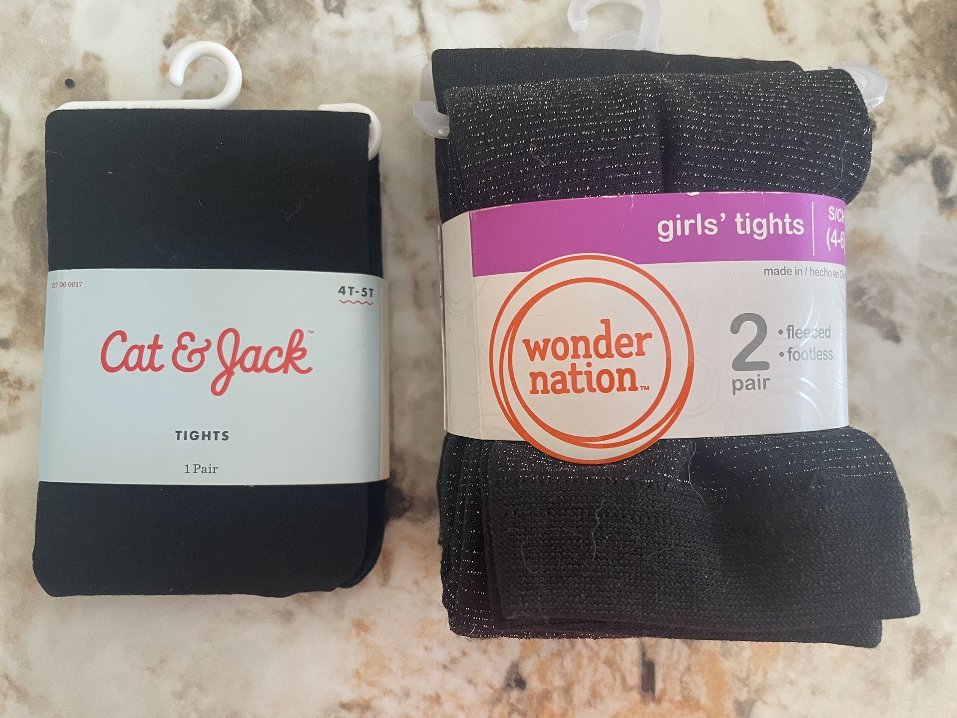Girl Black Tights Set (3 Pairs) Sz 4T-6T Brand New