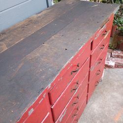 Old Work Bench 15 Drawers Work Great Lots of Storage Rustic