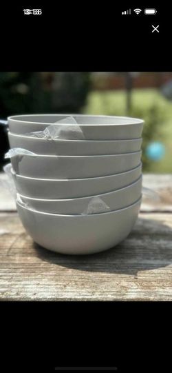 🔹💥6 NEW PLASTIC BOWLS IN LIGHT GREY💥🔹