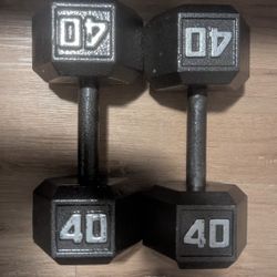 Pair Of 40lb Dumbbells 