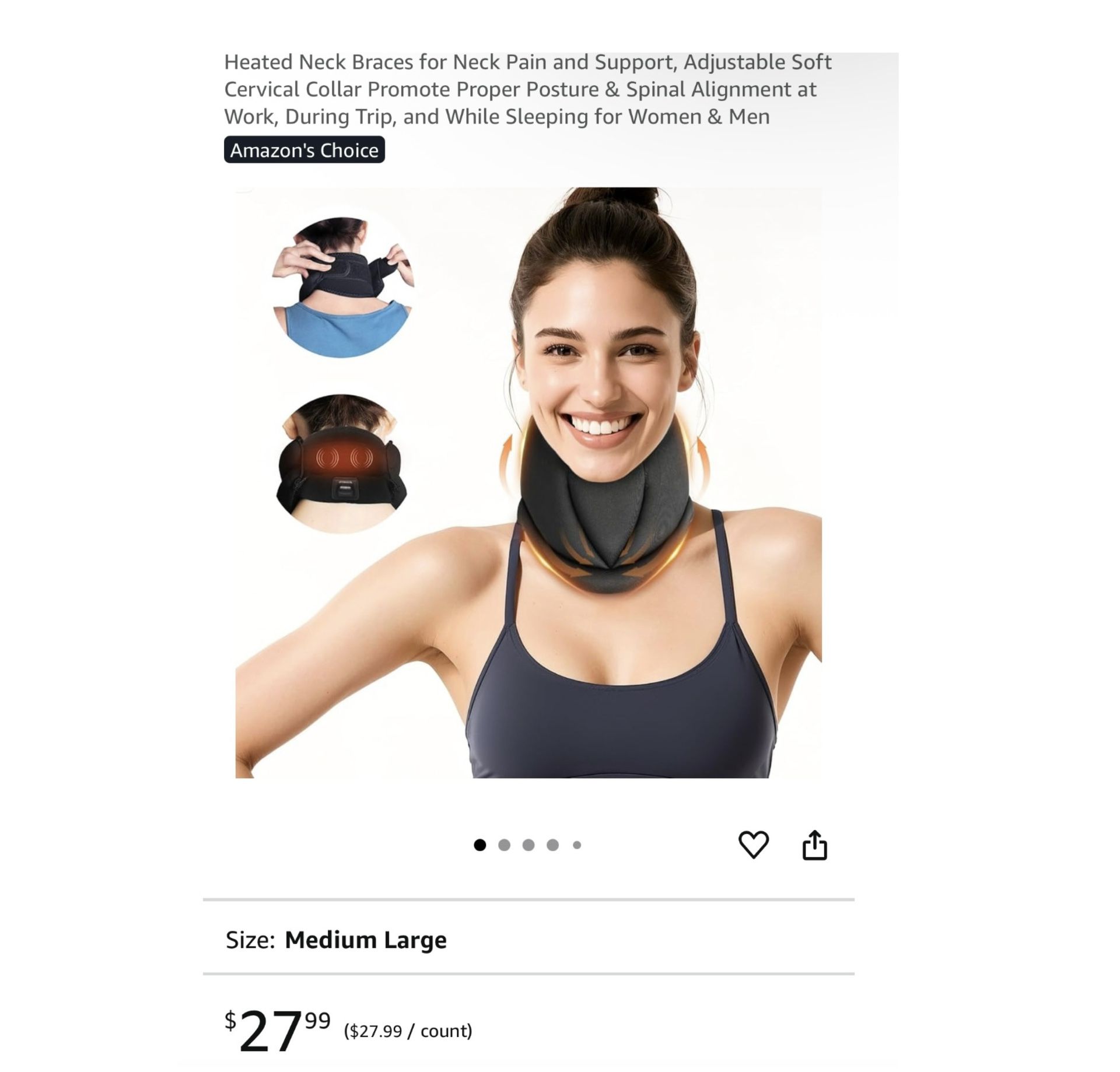 Brand new Heated Neck Braces for Neck Pain and Support, Adjustable Soft Cervical Collar Promote Proper Posture & Spinal Alignment at Work, During Trip
