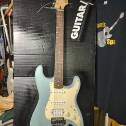 Mod*Sky Blu Squier Fender HSS Guitar Pro Fret-level Setup Spa Perfect 