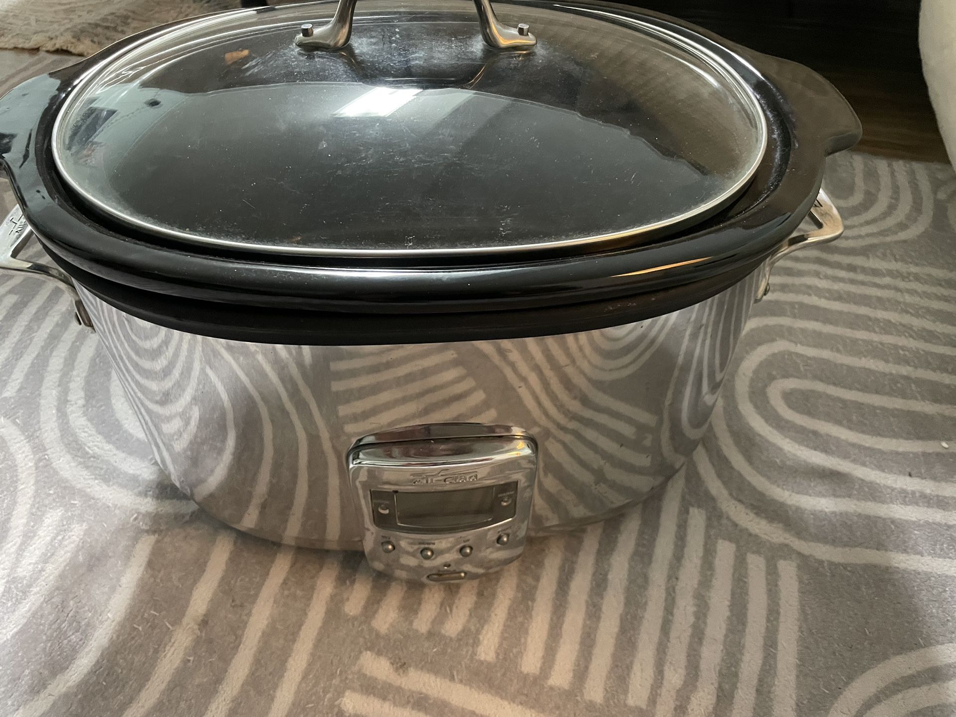 All-Clad 7-Quart Programmable Slow Cooker - Stainless Steel With Ceramic Coated Aluminum Insert