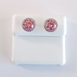 New Sterling Silver Halo Earrings